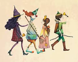 Nursery Art Kids Clown Princess Witch Multicolored