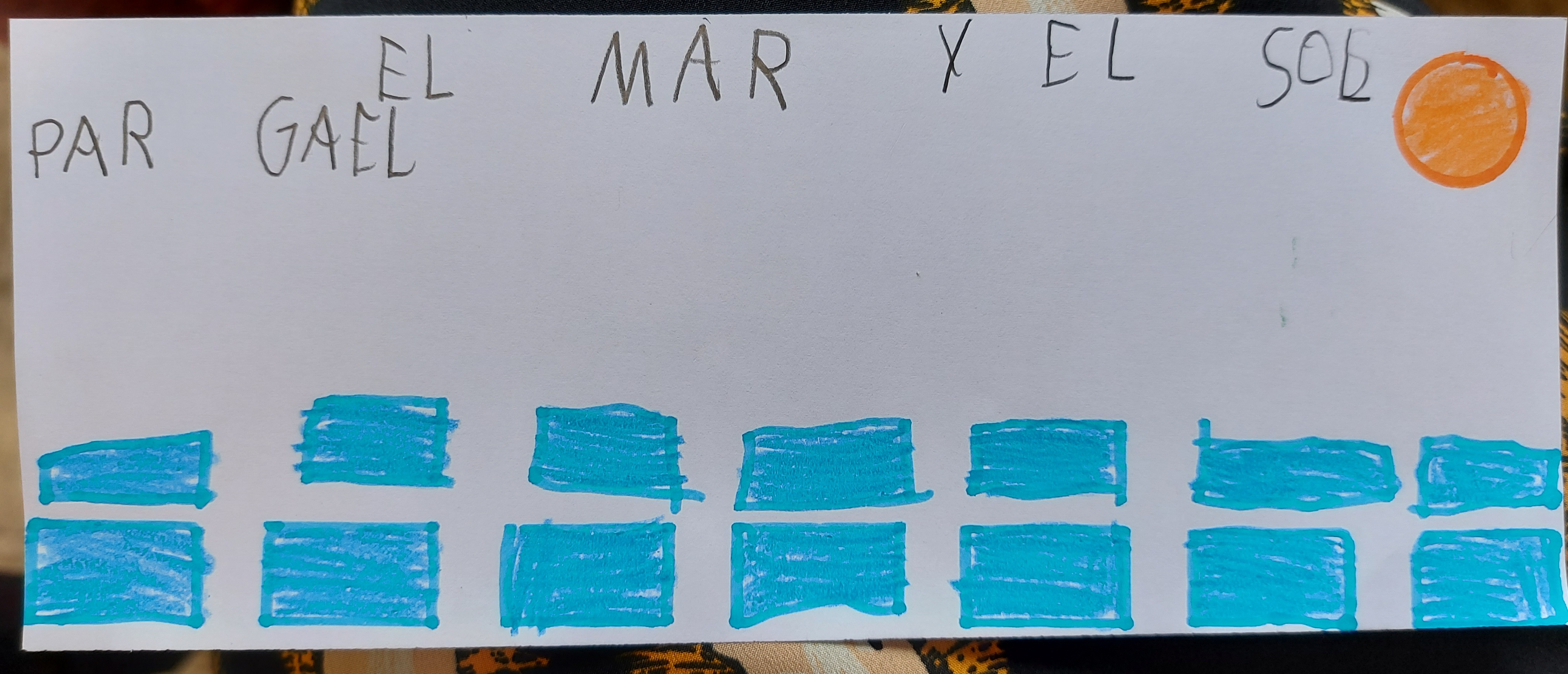 Julio 2021, "El Mar y el Sol".

Enamorada de esta composición geométrica en la que tenían que utilizar una plantilla de figuras para crear un paisaje. 
Sencillo a la par que mágico y mediterráneo.
Tenía que se JULIO ;)